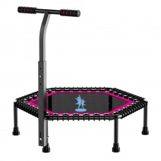 50 inch Fitness Hexagon Trampoline with Adjustable Handlebar 